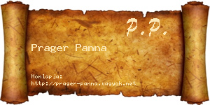 Prager Panna névjegykártya